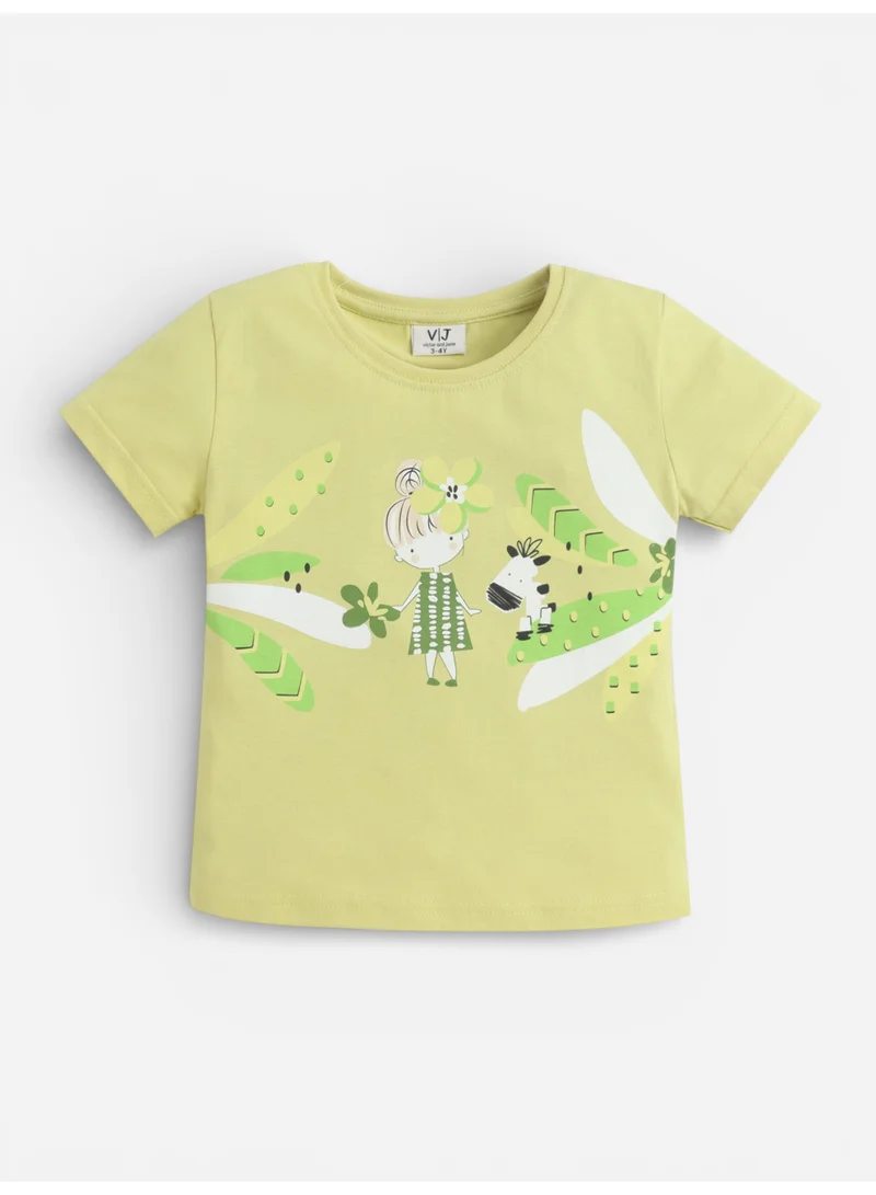 Victor And Jane  Girls Nature Print Cotton Pajama Set – T-Shirt & Shorts Nightwear for Women | Best Price UAE